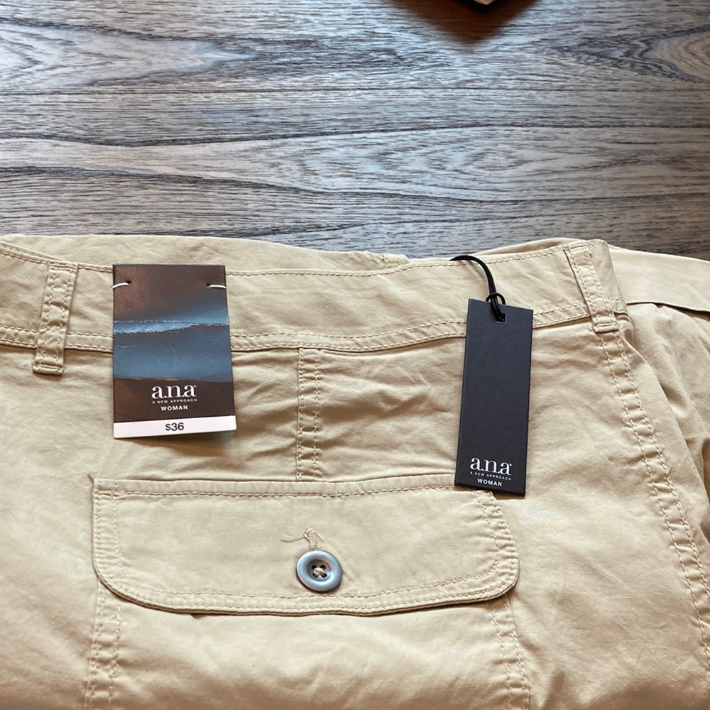 Khaki shorts, size 22 wide, tag still on
